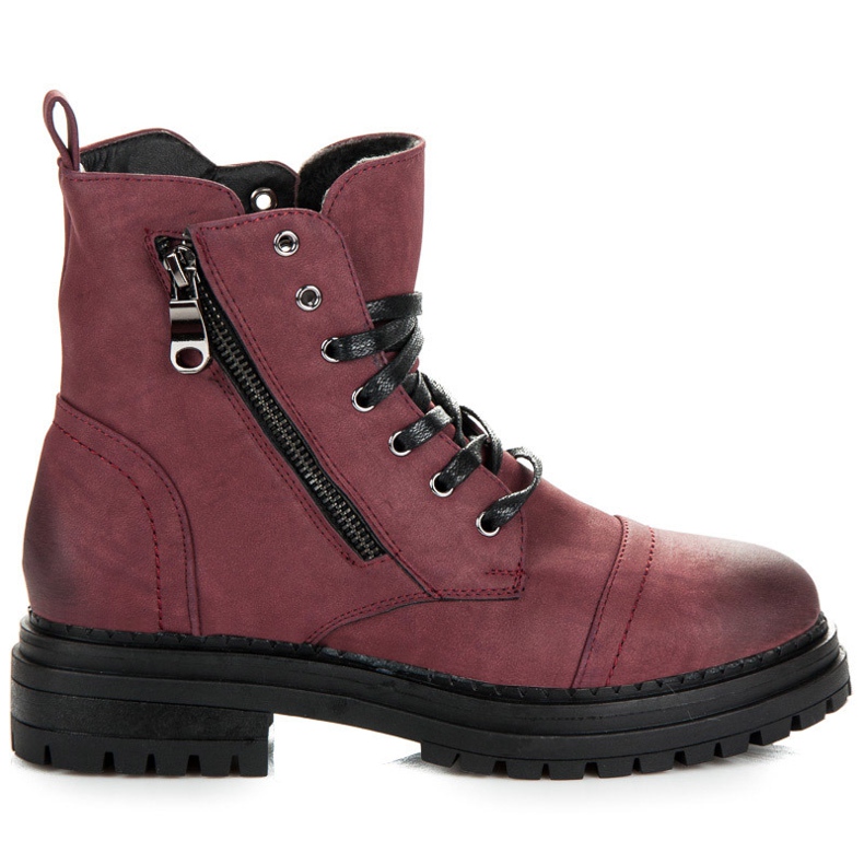 Vices Kastanienbraune Arbeiter in niedrigen Absätzen rot