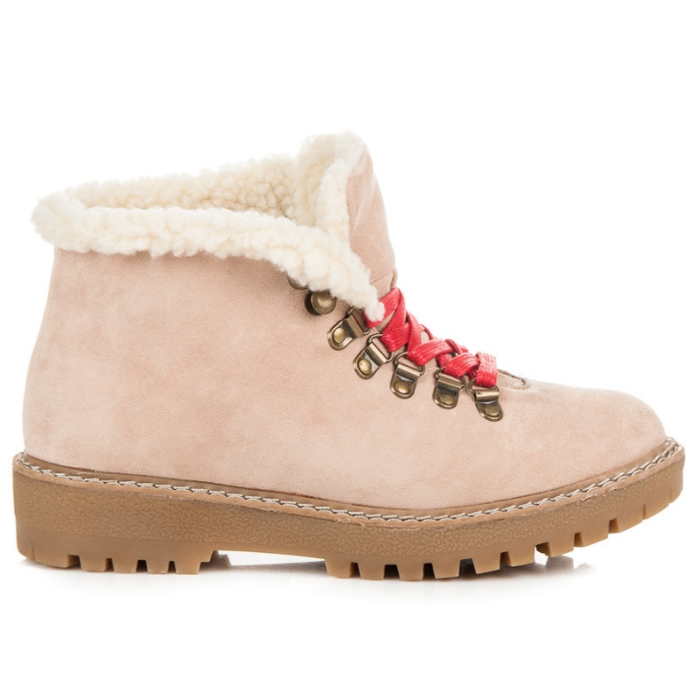 Vices Niedrige Stiefel mit Schaffellmantel braun