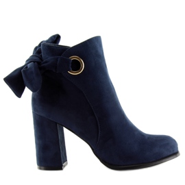 Marineblaue Stiefel auf Ferse Ybs1612 Blau