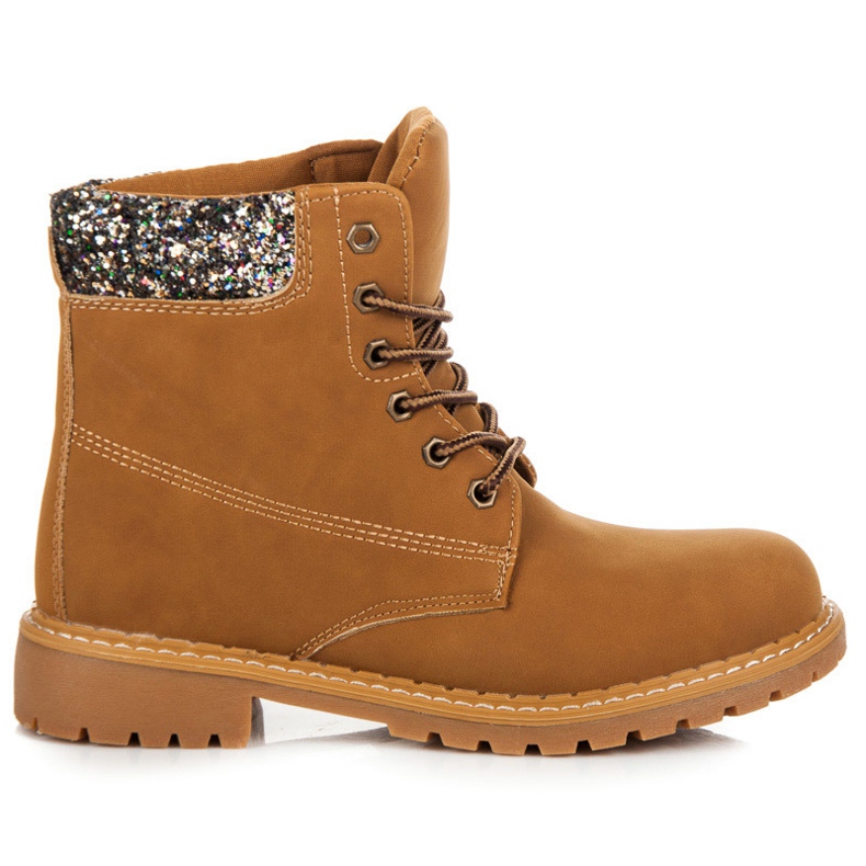 Trapper mit Glitzer braun