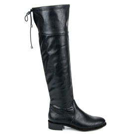 Yes Mile Flache Stiefel zum Hineinschlüpfen schwarz