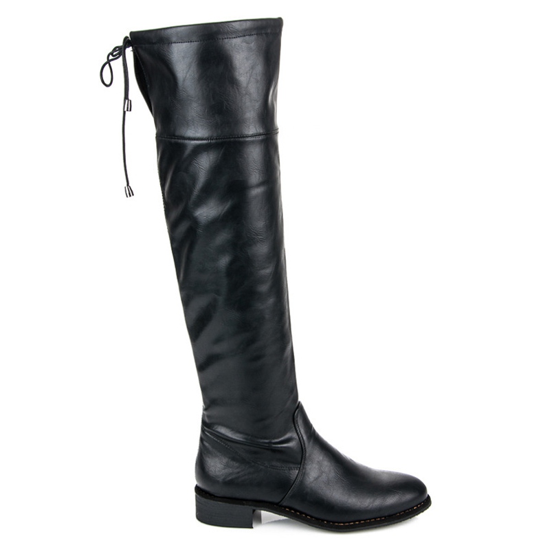 Yes Mile Flache Stiefel zum Hineinschlüpfen schwarz