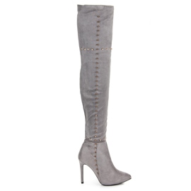 Marquiz Overknee-Stiefel grau