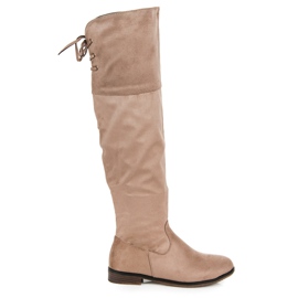 Juliet Beige Stiefel mit Bindung