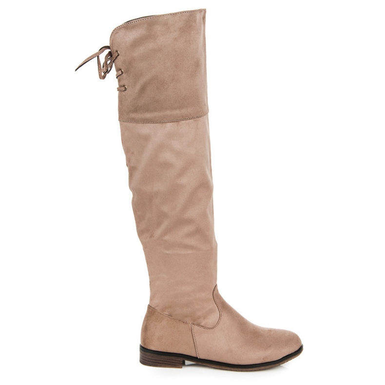 Juliet Beige Stiefel mit Bindung