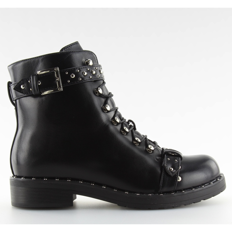 Schwarze Stiefel mit Nieten ae82p schwarz kupfer