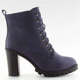 Marineblaue hochhackige Stiefel W331 blau