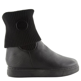 Stiefel mit Wolloberteil schwarz NB30 Black