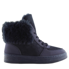 Dunkelblaue, dick isolierte Turnschuhe marineblau