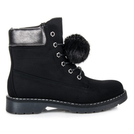 Bestelle Trapper mit abnehmbarem Bommel schwarz