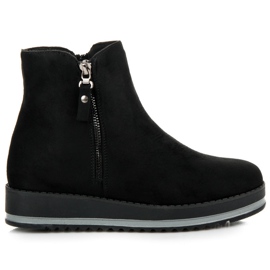 Wildlederstiefeletten auf der Plattform schwarz