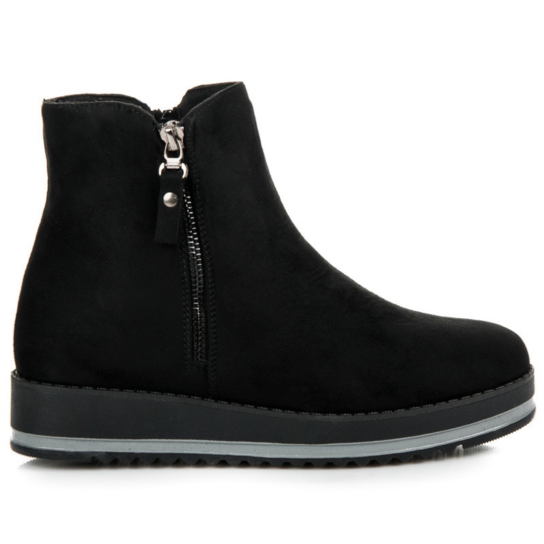 Wildlederstiefeletten auf der Plattform schwarz