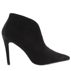 Schwarze Zy103 Bedeckte High Heels mit einem Schnitt