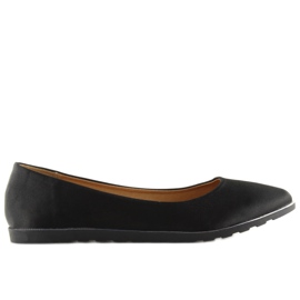 Satinschwarze Ballerinas A8621 schwarz