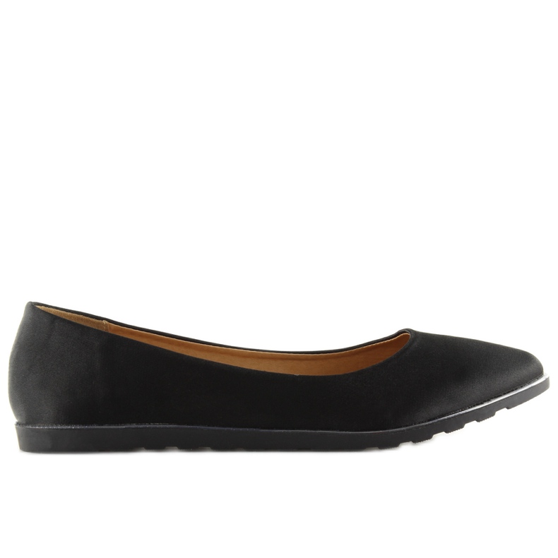 Satinschwarze Ballerinas A8621 schwarz
