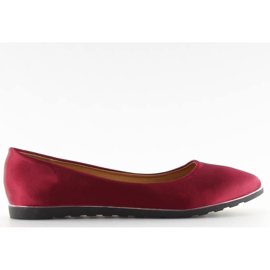 Bordeauxrote Ballerinas aus Satin A8621 rot