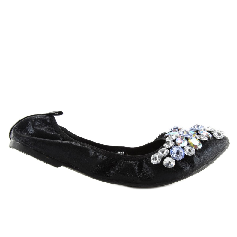 Ballerinas mit schwarzen Steinen C87 schwarz