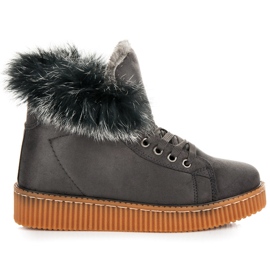 Creepers Stiefel mit Fell grau