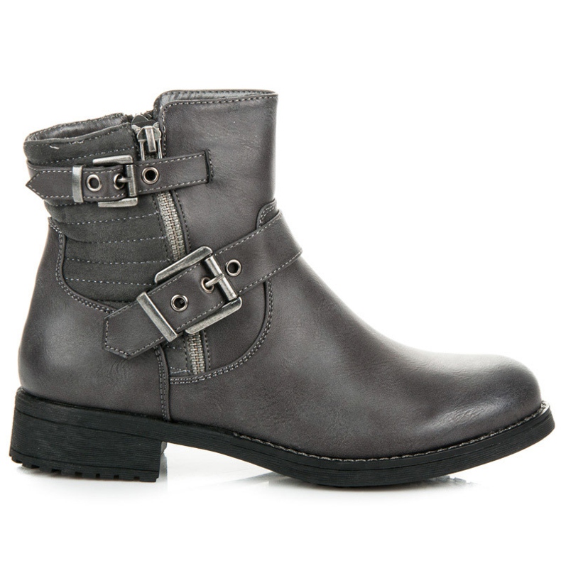 Arbeitsstiefel mit Schnalle grau