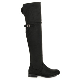 Super Me Overknee-Stiefel mit flachem Absatz schwarz