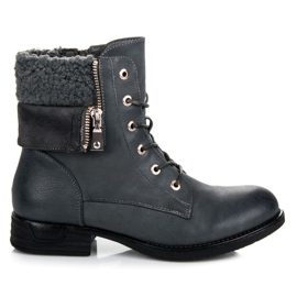 Queentina Schnürstiefel grau