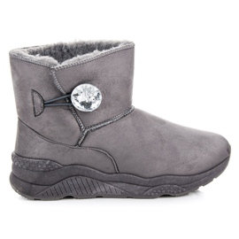 Anesia Paris Schneestiefel mit Knopfverschluss grau
