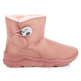Anesia Paris Schneestiefel mit Knopfverschluss rosa