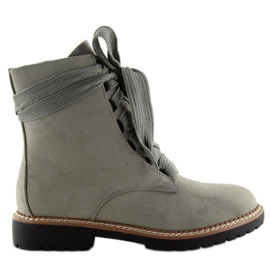 Graue Schnürstiefel 8308 Grau