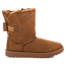 Mukluki aus Wildleder mit Schleife braun