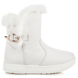 Schneestiefel aus Wildleder weiß