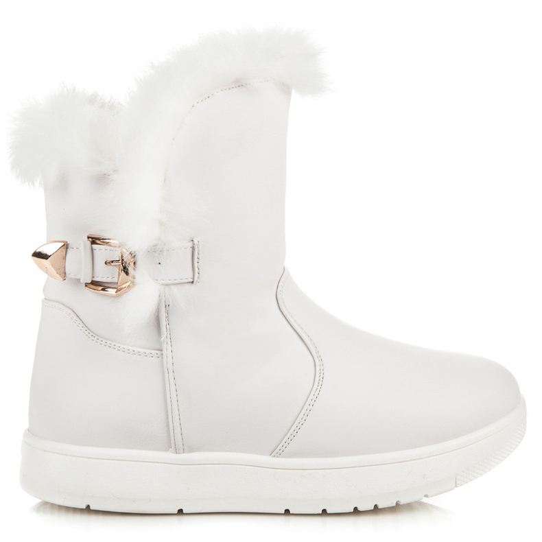 Schneestiefel aus Wildleder weiß