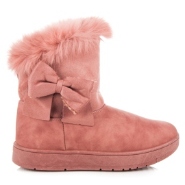 Schneestiefel mit Schleife rosa