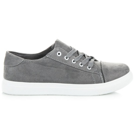 Durchbrochene Turnschuhe grau