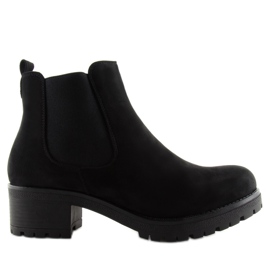 Schwarze Chelsea Boots mit breiten Absätzen