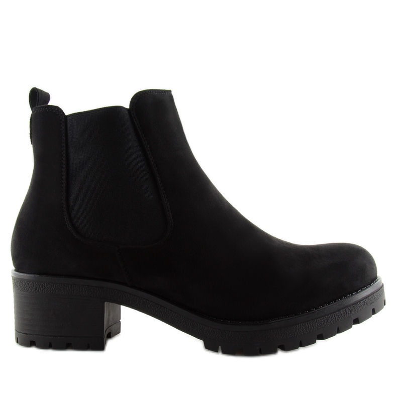 Schwarze Chelsea Boots mit breiten Absätzen
