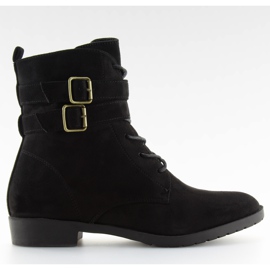 Schnürstiefel Wildleder schwarz H7187 negro