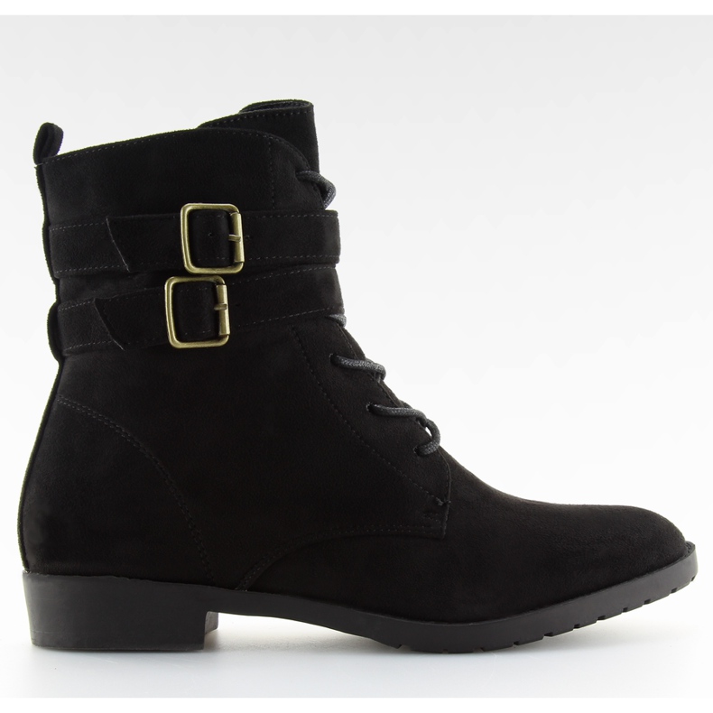 Schnürstiefel Wildleder schwarz H7187 negro