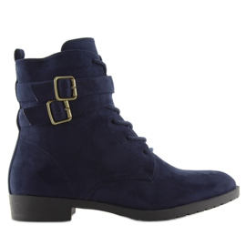 Schnürstiefel Wildleder marineblau H7187 azul navy blau