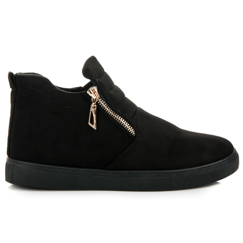 Slip-On-Sneakers aus Wildleder schwarz