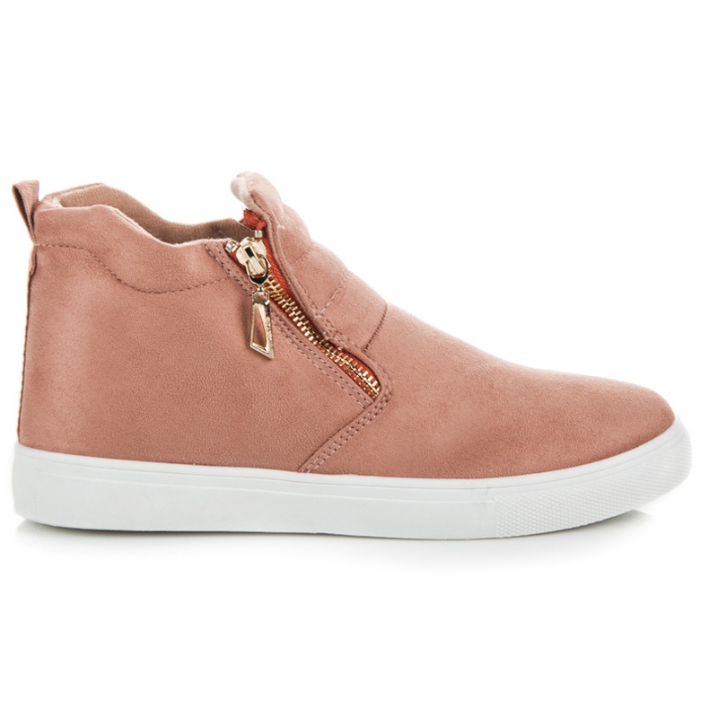 Slip-On-Sneakers aus Wildleder rosa