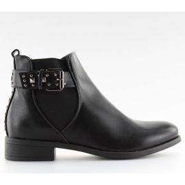 Schwarze Chelsea Boots mit schwarzen Nieten C532 schwarz