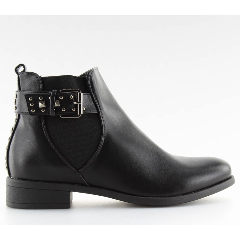 Schwarze Chelsea Boots mit schwarzen Nieten C532 schwarz