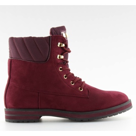 Schnürstiefel, Burgunderwein rot