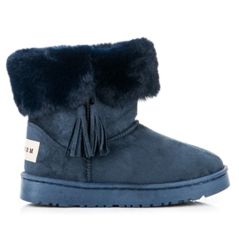 Bella Paris Mukluki mit Fransen marineblau