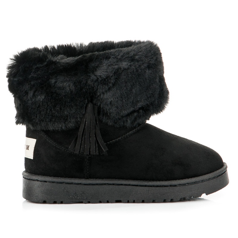 Bella Paris Mukluki mit Fransen schwarz