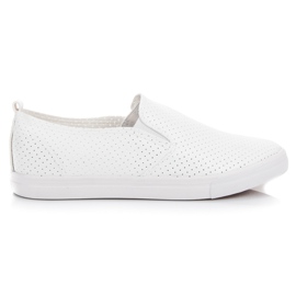 Sport Durchbrochene Slip-On-Sneakers weiß