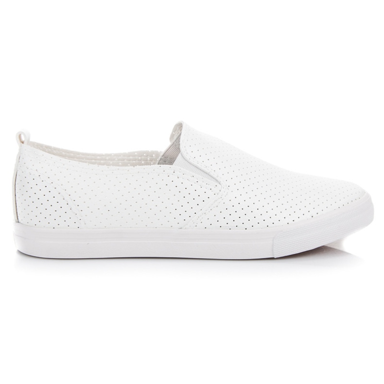 Sport Durchbrochene Slip-On-Sneakers weiß