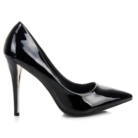 W. Potocki Schwarz lackierte Absätze