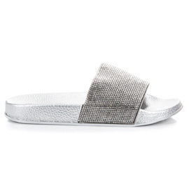 Queen Vivi Hausschuhe mit Kristallen grau