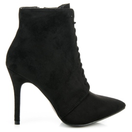 Cm Paris Gebundene Stiefeletten auf einem hohen Absatz schwarz